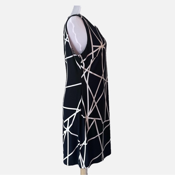 SOLD NWT Tommy Hilfiger Black/White Geometric Pattern Jersey Sheath Dress Sz 10 - Picture 3 of 11